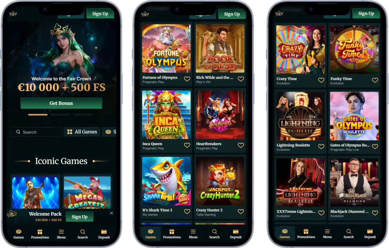 FairCrown Casino Mobile Access